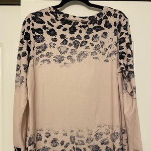 Peach/Black Leopard Print Long Sleeved Shirt